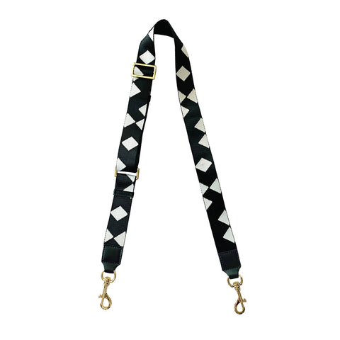 Convertible Strap/Bag Accessories Black and White Checkers Thin Strap