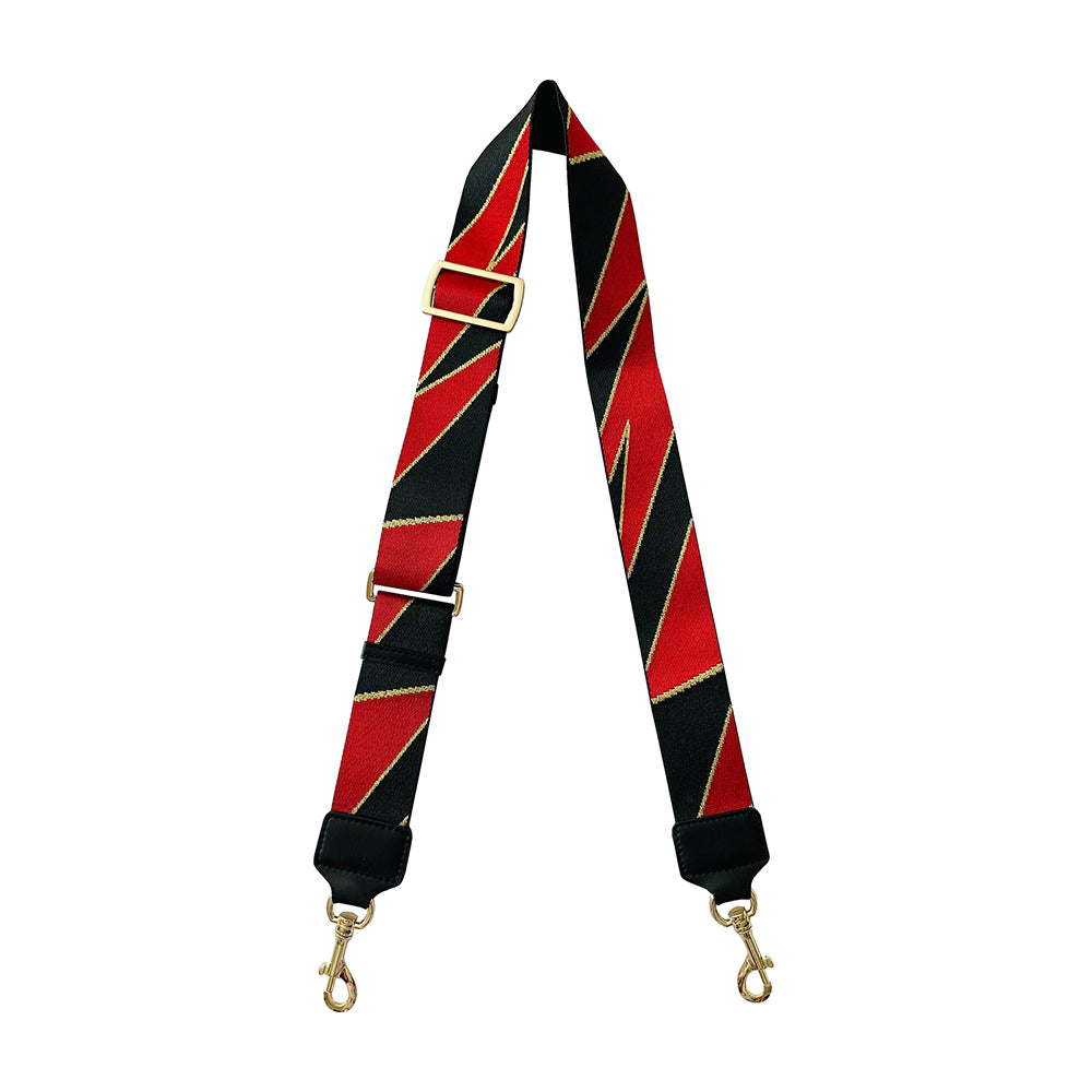 Convertible Strap/Bag Accessories Red and Gold Bolt Thick Strap
