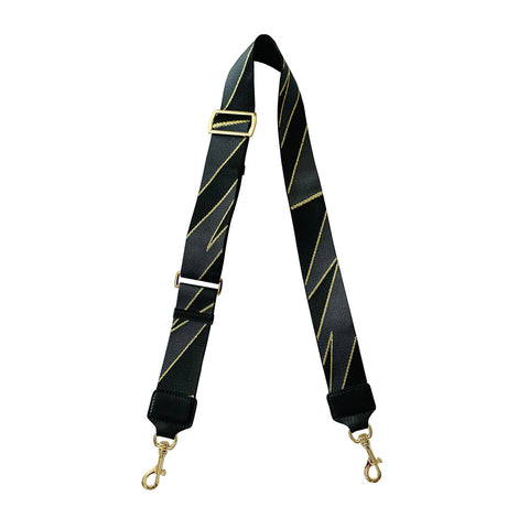 Convertible Strap/Bag Accessories Grey and Gold Bolt Thick Strap